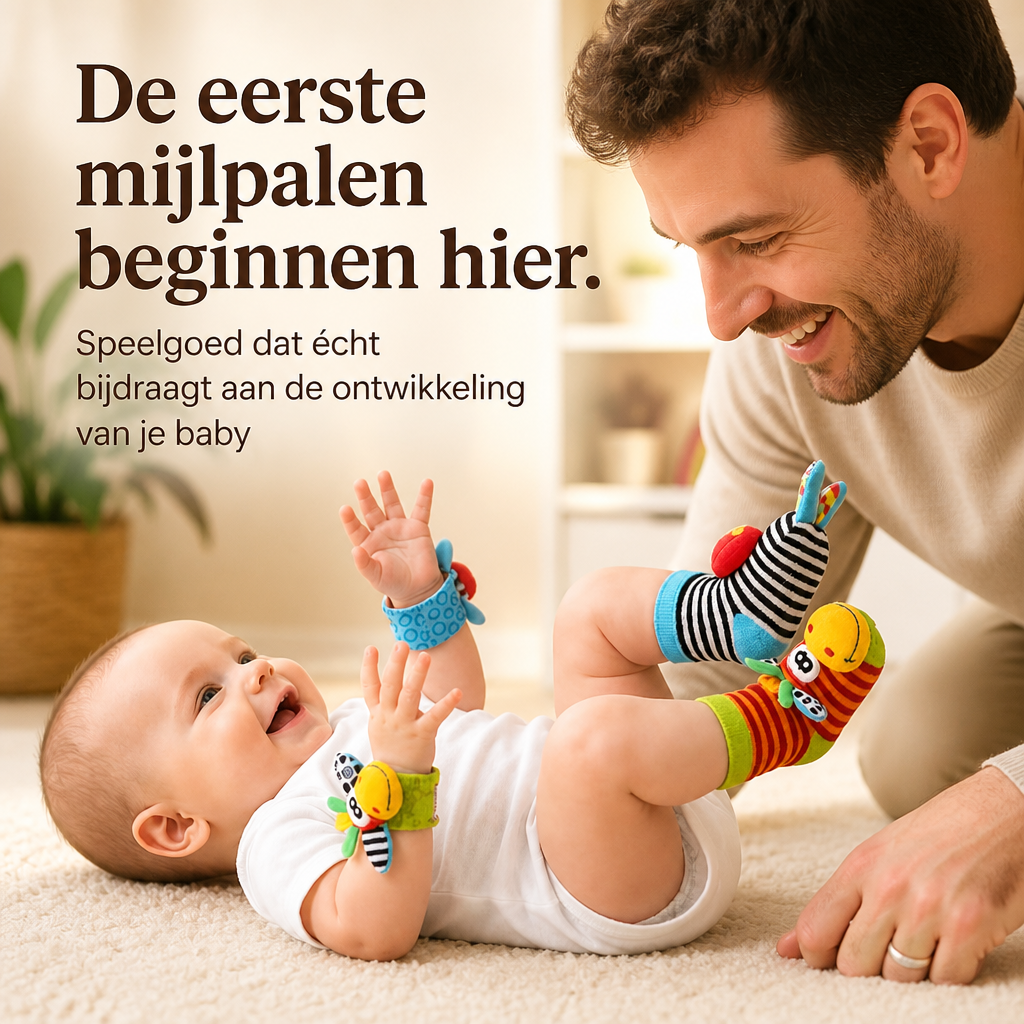 RasselSet™ Baby-Handgelenk- und Fußrasseln — 4er-Set
