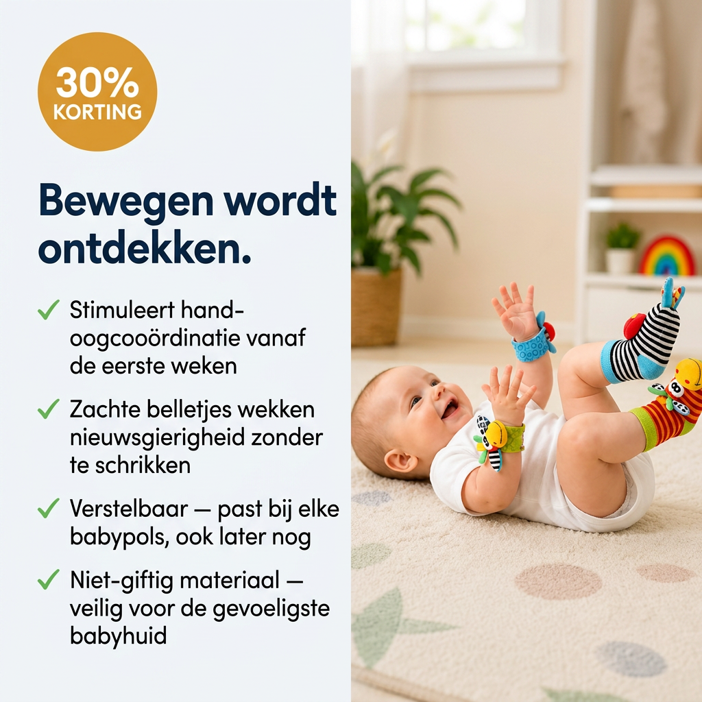 RasselSet™ Baby-Handgelenk- und Fußrasseln — 4er-Set