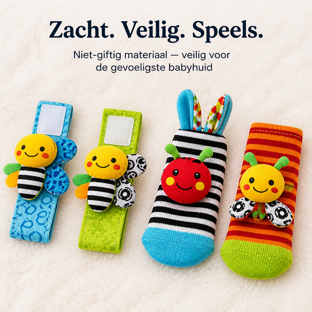 RasselSet™ Baby-Handgelenk- und Fußrasseln — 4er-Set